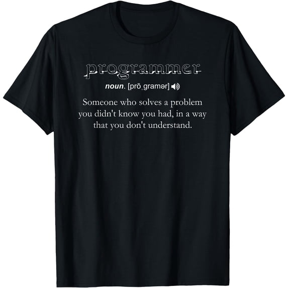 Programmer Definition Funny Nerd Geek Computer Coding Humor T-Shirt ...