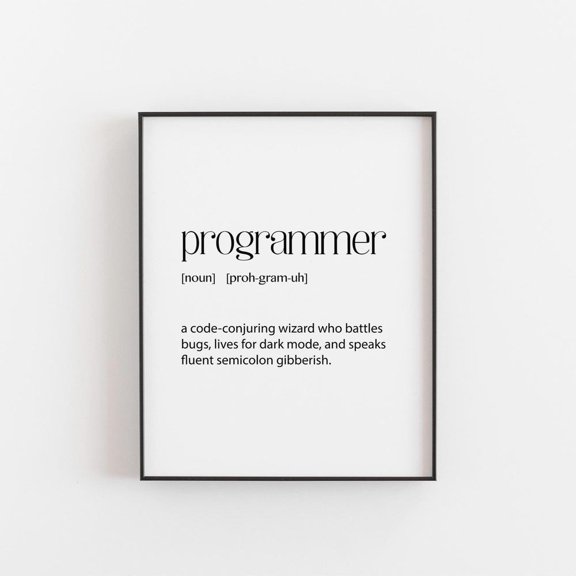 Programmer Definition Poster, Computer Science Decor for Techies and Coders, Perfect Gift for Programmers, Computer Science Students and Home Display