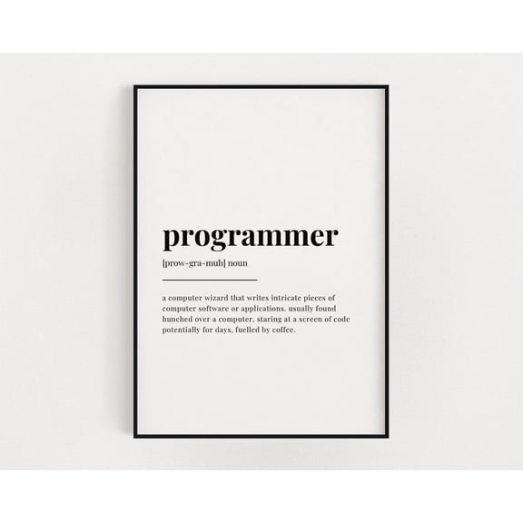 Programmer Definition Wall Art Print, Quote, Tech, Work, Office And Gallery Wall Decor