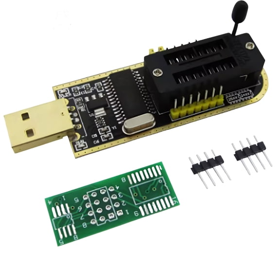 Programmer Device Featuring Parallel and Serials Interfaces Option Voltages Adjustment 3.3V 5V Including Onboard Indicators
