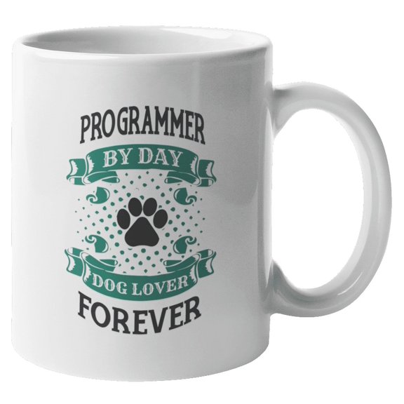 Programmer Dog Lover Coffee & Tea Mug for Nerd, Geek, Men and Women (11oz)