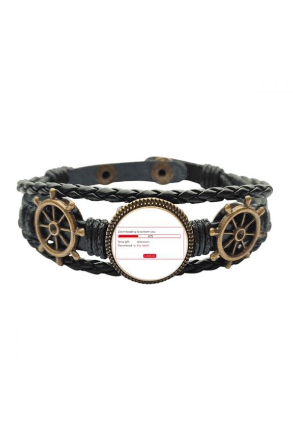 Programmer Download Your Love Leather Braided Ocean Bracelet Wristband