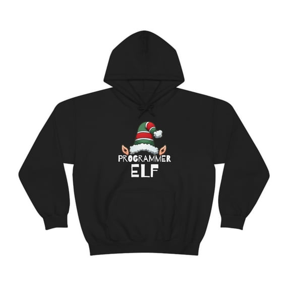 Programmer Elf Unisex Hoodie, S-5XL Christmas Software Engineer Elves
