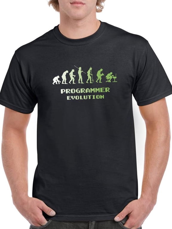 Programmer Evolution T-Shirt Men -Smartprints Designs, Male 3X-Large