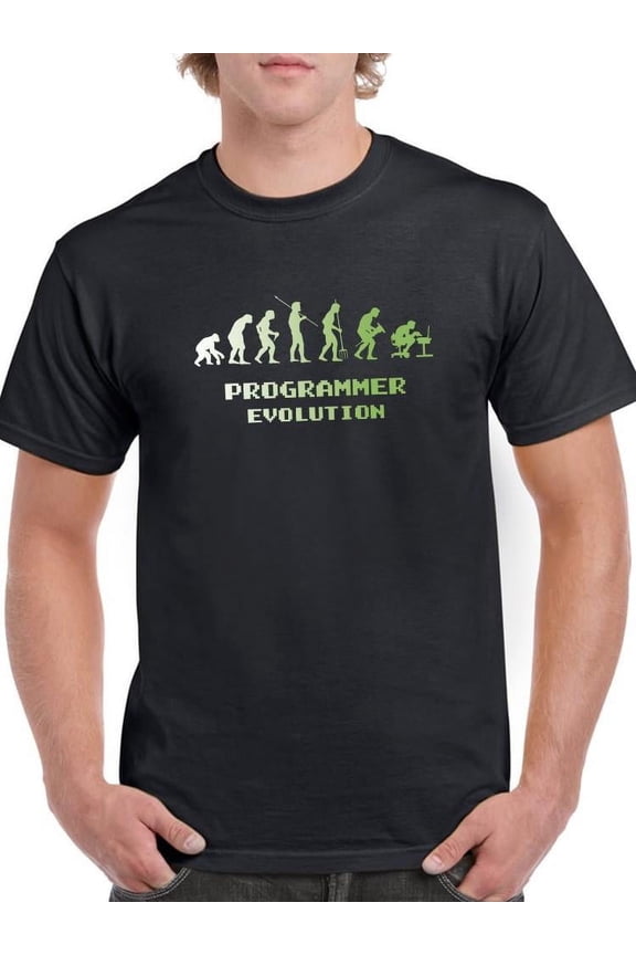 Programmer Evolution T-Shirt Men -Smartprints Designs, Male x-Large