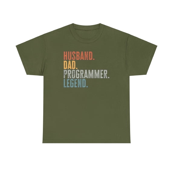 Programmer Husband Dad Shirt Gifts Tshirt Crew Neck Short Sleeve