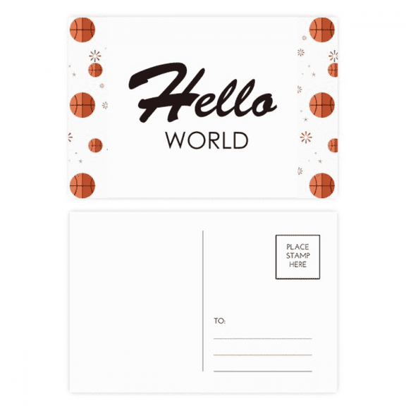 Programmer Interface Hello World Basketball Postcard Set Thanks Card Mailing Side 20pcs