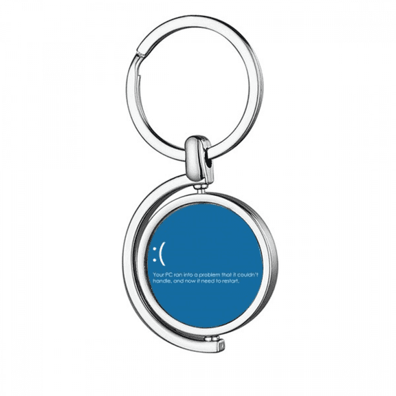 Programmer PC In Problem Art Deco Fashion Rotating Keychain Metal Keyring Holder
