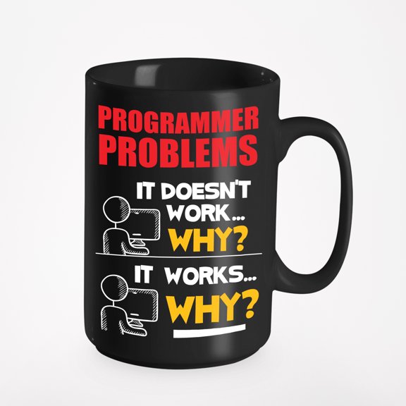 Programmer Problems. Smart And Funny Codes, Black 15oz Ceramic Mug