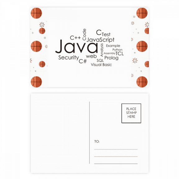 Programmer Program Related Java Basketball Postcard Set Thanks Card Mailing Side 20pcs