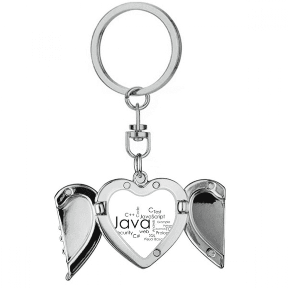 Programmer Program Related Java Heart Angel Wing Key Chain Holder