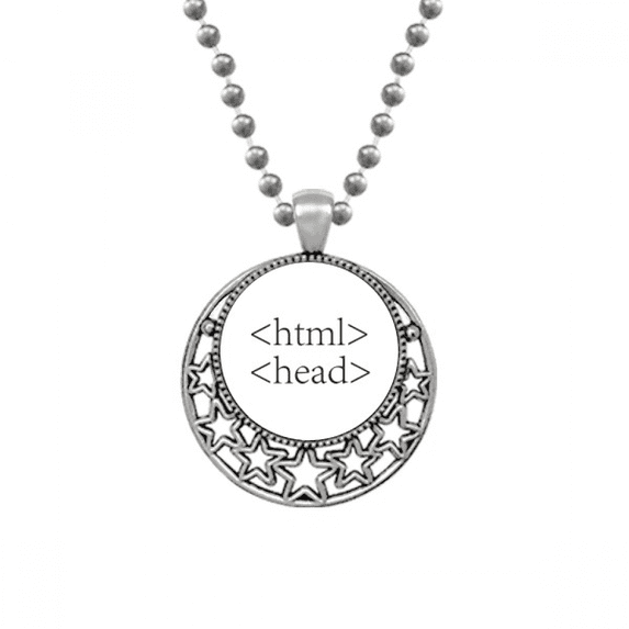 Programmer Program Statement HTML Necklaces Pendant Retro Moon Stars Jewelry