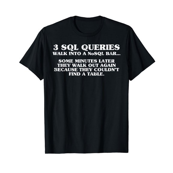 Programmer SQL Queries Funny Database Coder Humor Women Men T-Shirt