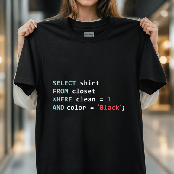 Programmer SQL Query Geek Database Coding Software Development Logic Design Unisex T-Shirt, S-5XL