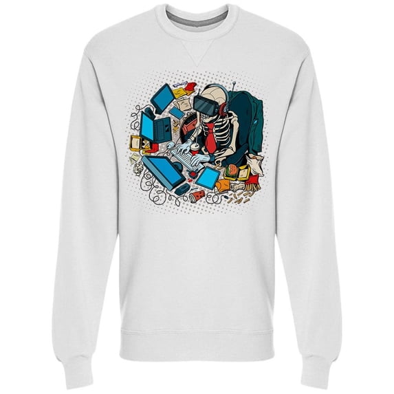 Programmer Skeleton Sweatshirt Men -Image by Shutterstock, Male Large