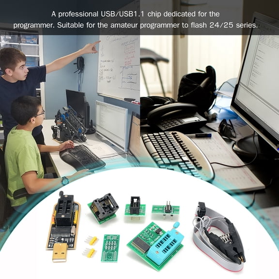 Programmer,Socket 24/25 Series With Sop8 Clip With 1.8v Adapter Kit With Adapter And 150mil And 150mil Sop8 1.8v Adapter And 150mil Sop8 Socket Clip Bios Usb Leeofty Qinquan Eryue