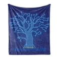 thumbnail image 1 of Programmer Soft Flannel Fleece Blanket, Computer System Tech Network Internet Related Circuit Board Tree, Cozy Plush for Indoor and Outdoor Use, 70" x 90", Dark Lavender and Sea Blue, by Ambesonne, 1 of 6