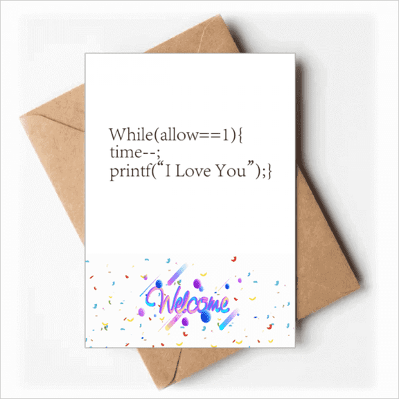 Programmer Statement Love You Welcome Back Greeting Cards Envelopes Blank