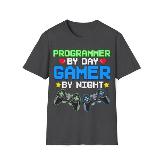 Programmer by Day Gamer By Night Funny Novelty Gifts Unisex T-Shirt