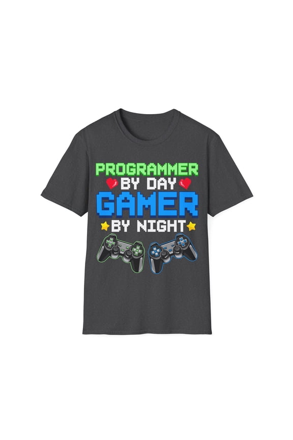 Programmer by Day Gamer By Night Funny Novelty Gifts Unisex T-Shirt