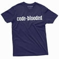 thumbnail image 1 of Programmer funny T-shirt code-blooded coding software engineer developer humorous tee (XX-Large Navy Blue), 1 of 7