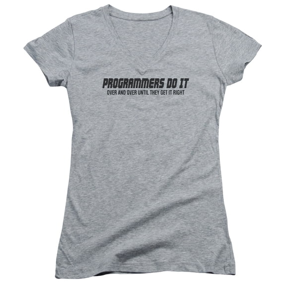- Programmers Do It - Juniors Cap Sleeve V-Neck Shirt - XX-Large