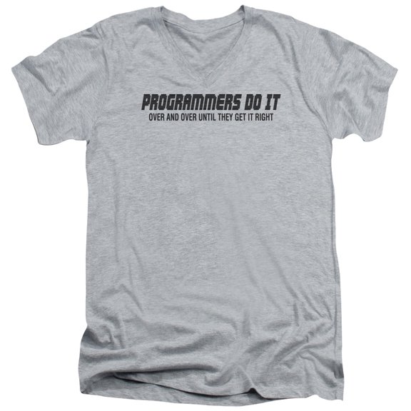 - Programmers Do It - Slim Fit V Neck Shirt - Large