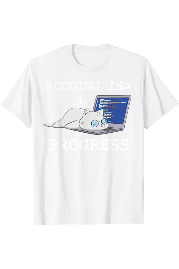 Programming Cat Coding Coder Programmer Developer Funny Computer Unisex T-Shirt ,up to size 5XL