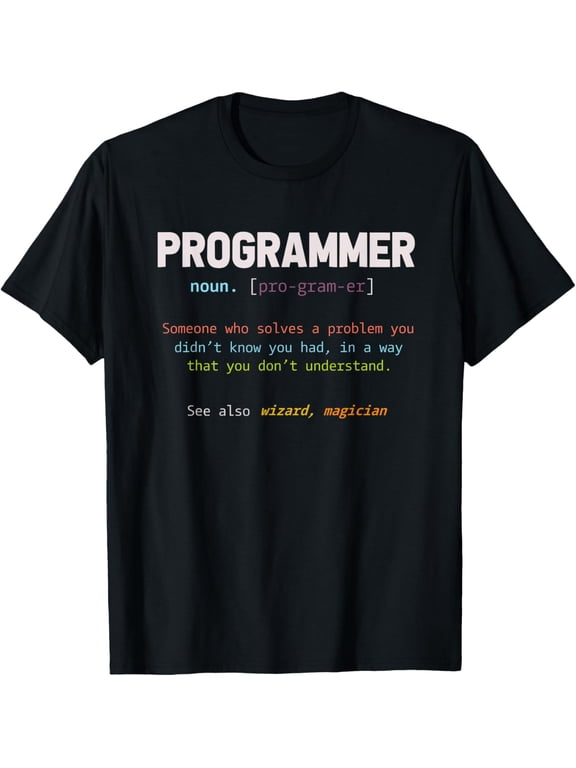 t-shirt Programming Funny Computer Geek Gift Definition Programmer T-Shirt mensblackwomenfunnymenjourneyCrew Neck, Short Sleeve,printing