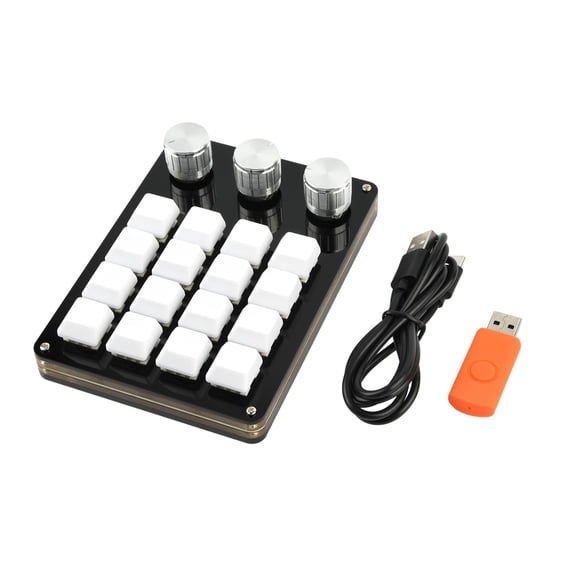 Programming Keyboard 3 Knob RGB 16 Keys Copy Pastes Button Photoshops Gaming Keypad Mechanical Hotswaps