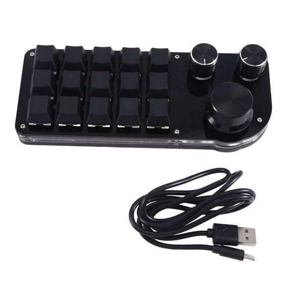 Programming Macro Custom 15 Keys 3 Knob Keyboard RGB Copy Paste Mini Button Photoshop Gaming Keypad Mechanical Hotswap A