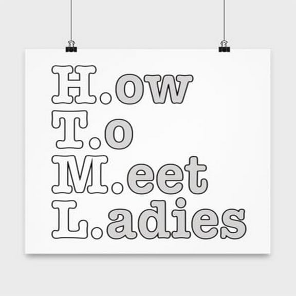 Programming Poster, HTML How To Meet Ladies, Coding Humor Wall Art Gift, White 13x13in Poster