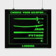 thumbnail image 1 of Programming Languages Chart - Coder Decor - 13x13 Poster Print - Office Wall Art, 1 of 4