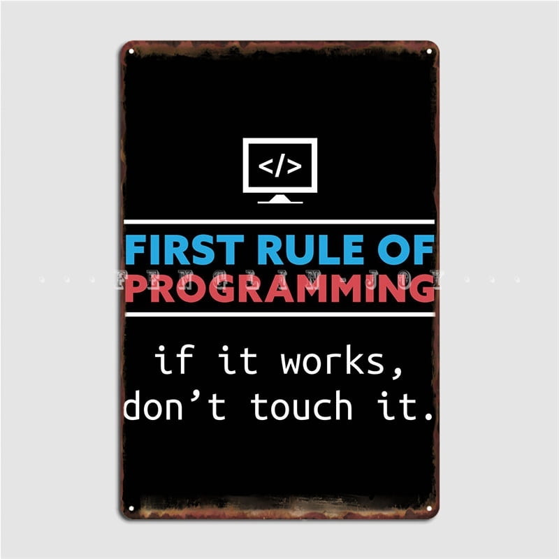 Programming Rule Code Gift Metal Sign Club Home Printing Plaques Club ...