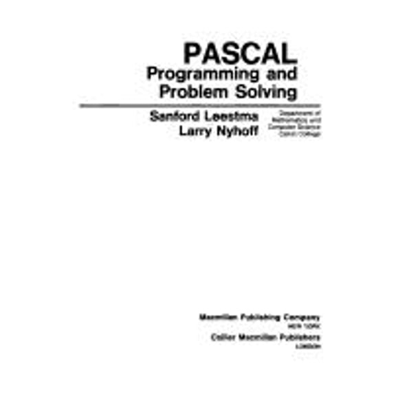 Pre-Owned Pascal, programming and problem solving, Used [Paperback]