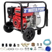 Progreen BAC-W465P236914 3 in. 264 Gpm 7HP 212CC - 50 & 12 ft. Hose - Wheels & Handle Gas Water Pump