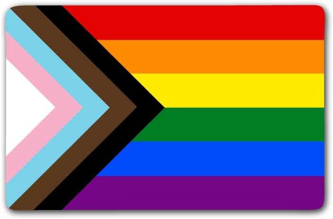 Progress, And Transgender Inclusive LGBTQ Pride Flag 14 Inch Full Color