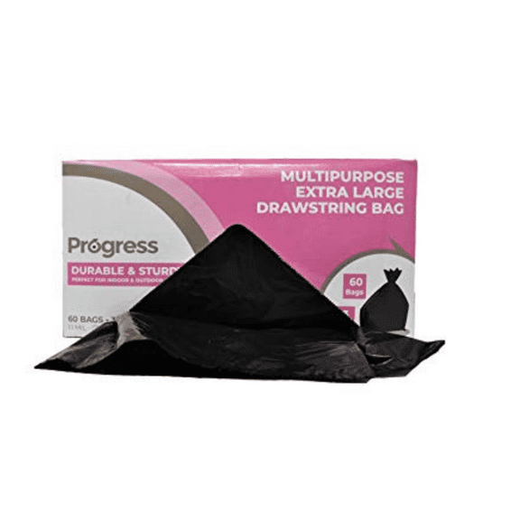 Progress Drawstring Trash Bags, 33 Gallon, 60 CT- 6 packs/case