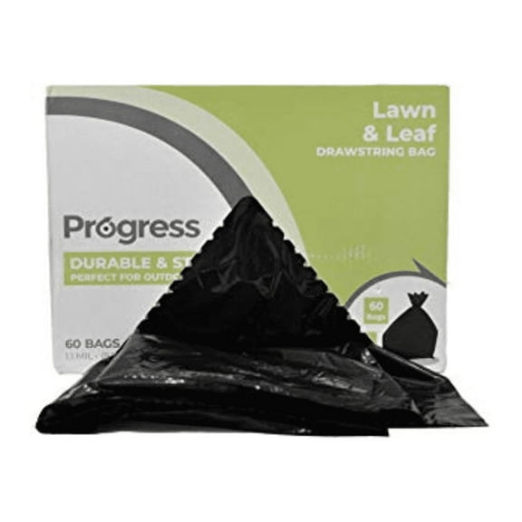 Progress Drawstring Trash Bags, 39 Gallon, 60 CT- 6 packs/case