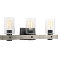 thumbnail image 1 of Gulliver Collection Three-Light Graphite Clear Seeded Glass Coastal Bath Vanity Light, 1 of 3