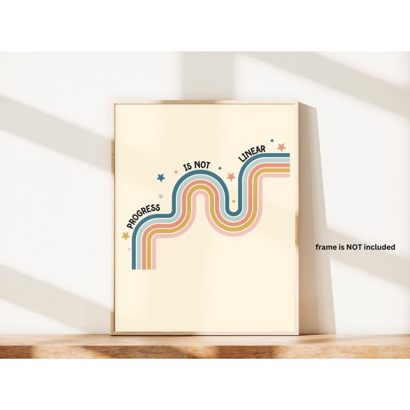 Progress Is Not Linear ABA Wall Art Print, Unframed Paper Poster 8x10in