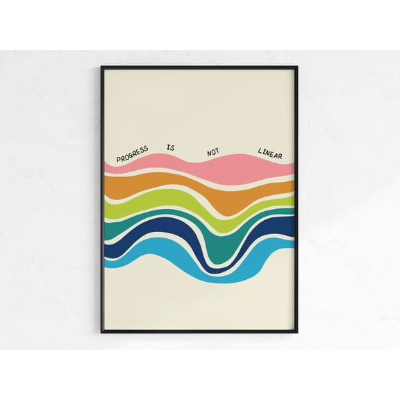 Progress Is Not Linear Office Counselor Motivation Poster Art Unframed Paper Print