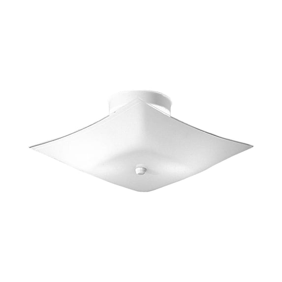 12" Square Glass Two-Light Close-to-Ceiling