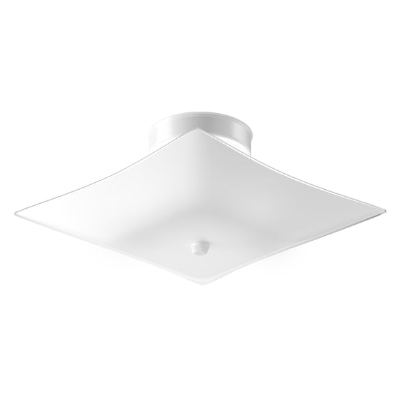 12" Square Glass Two-Light Close-to-Ceiling