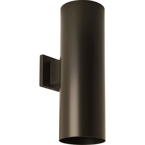 Progress Lighting, Cylinder Collection, 2-Light Outdoor Wall Lantern, Antique Bronze, Aluminum Material.