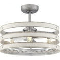 thumbnail image 1 of Progress Lighting Gulliver 3-Light Ceiling Fan, Galvanized, Antique White Wood Shade, 1 of 7