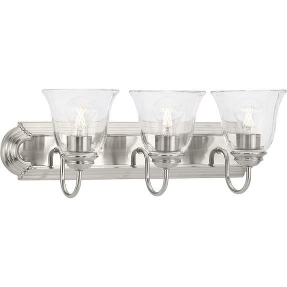 P300391-009-Progress Lighting-3 Light Bath Vanity In Traditional Style-8.37 Inches Tall and 8 Inches Wide-Brushed Nickel Finish