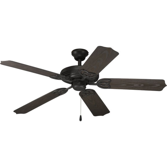 P2502-80-Progress Lighting-AirPro Outdoor - Wide - Ceiling Fan in Transitional style - 52 Inches wide by 12.75 Inches high-Forged Black Finish