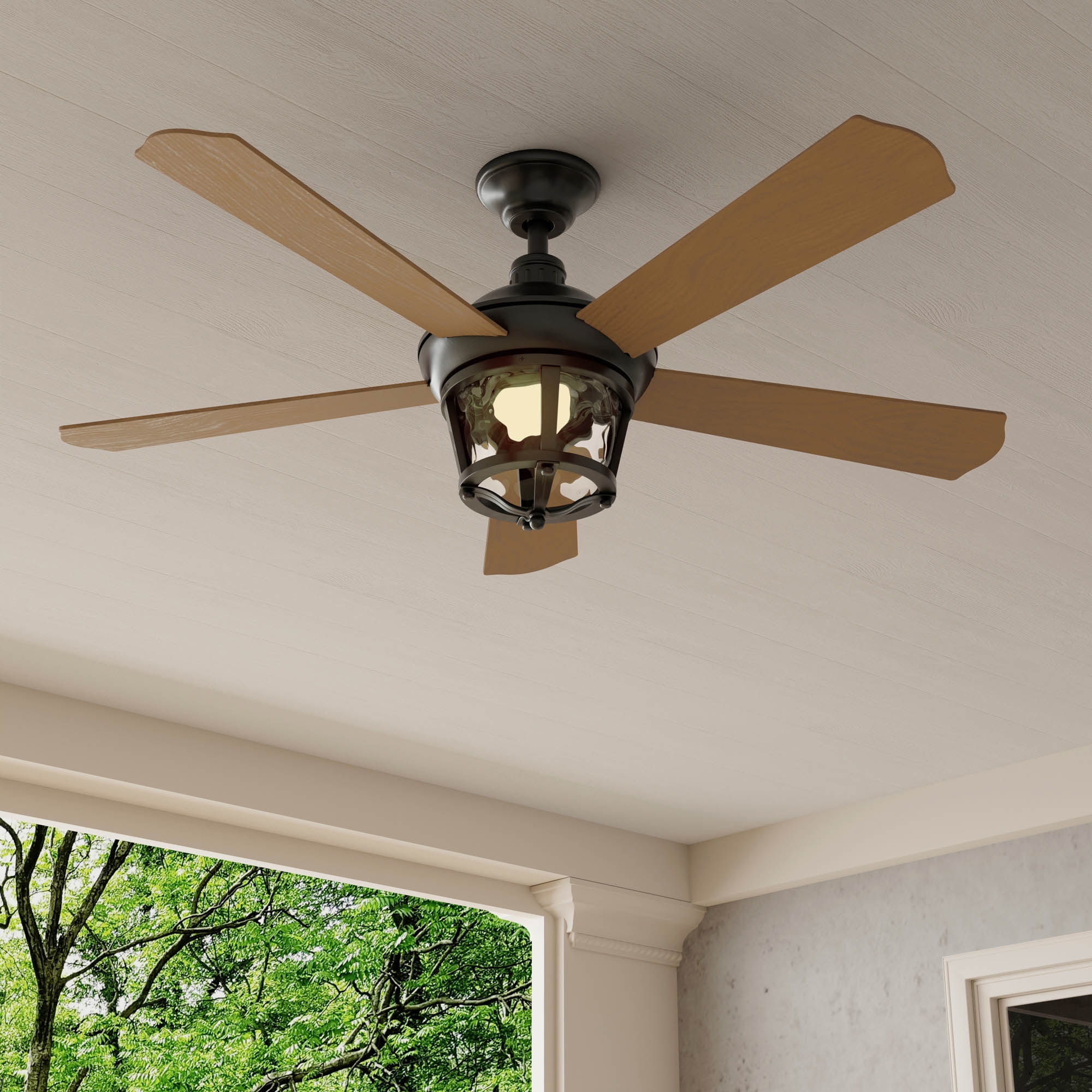 Smyrna 52" Black Ceiling Fan with LED Light and Remote