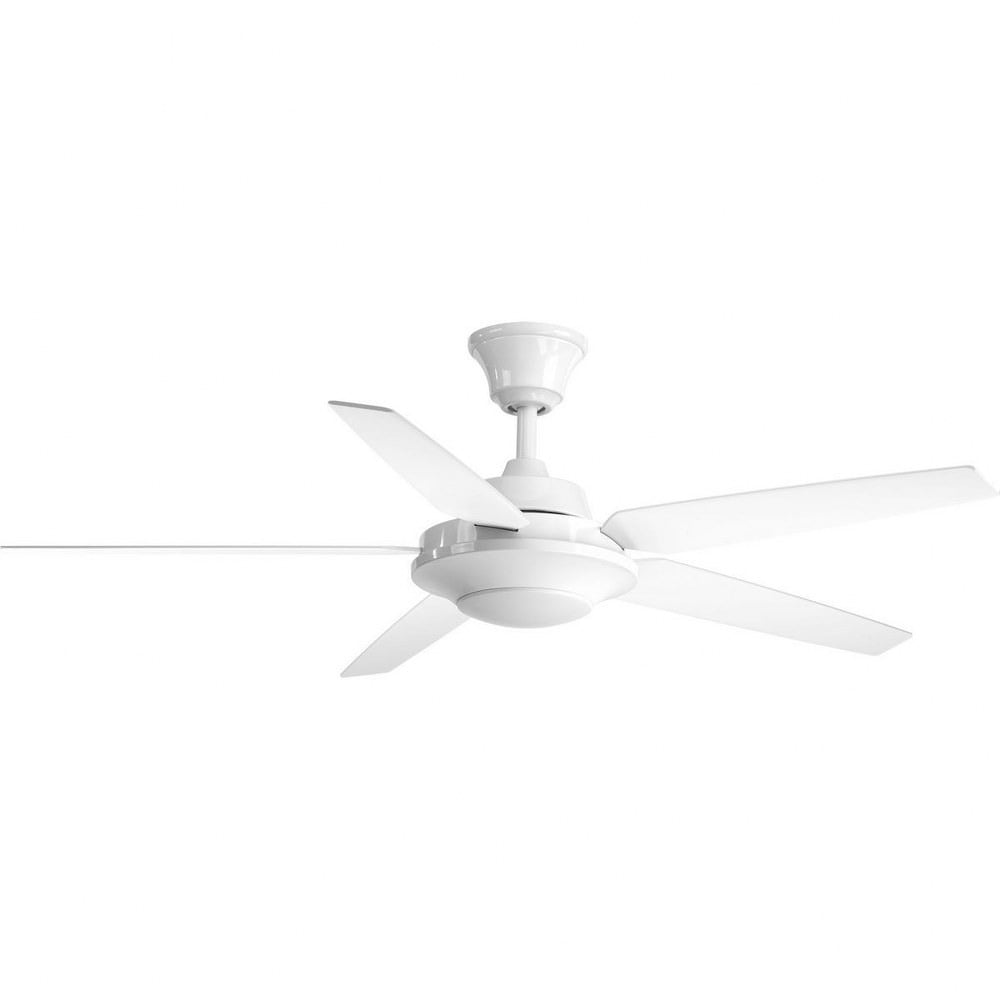 White 54" LED Ceiling Fan with Remote and Reversible Blades
